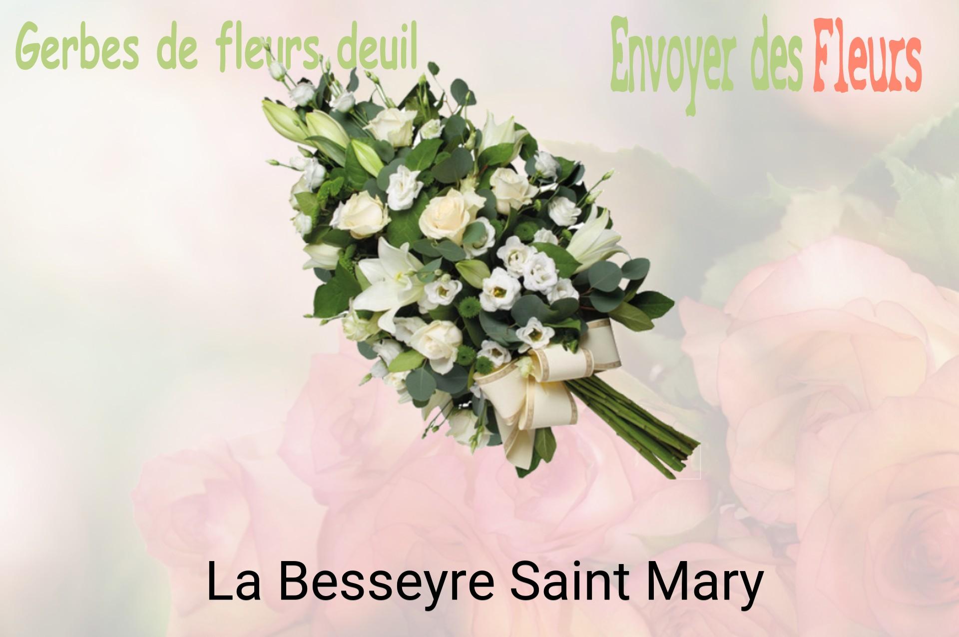Gerbe de fleurs de deuil livrée à La Besseyre-Saint-Mary